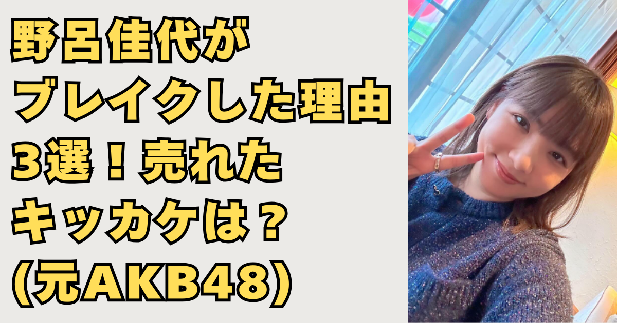 野呂佳代がブレイクした理由の画像